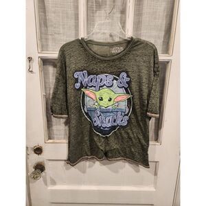 Star Wars Naps & Snacks Baby Yoda Women's Shirt Size Large‎